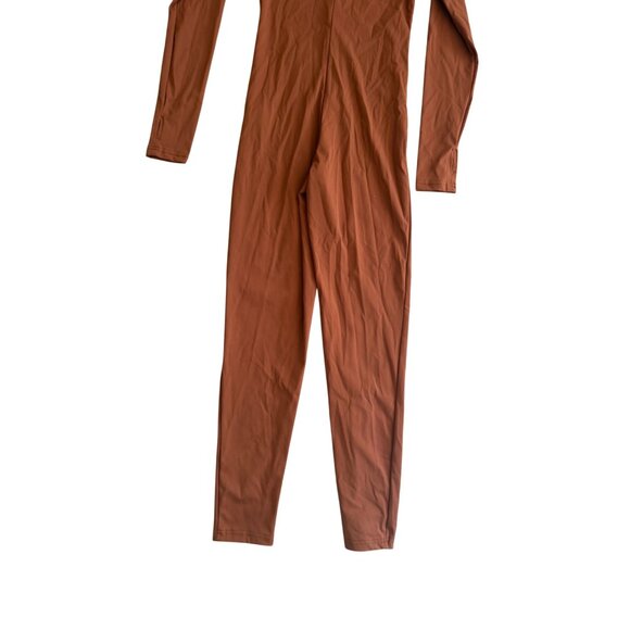 LA FOI Light Brown Tan One Piece Stretch Jumpsuit Size Medium - Picture 3 of 9